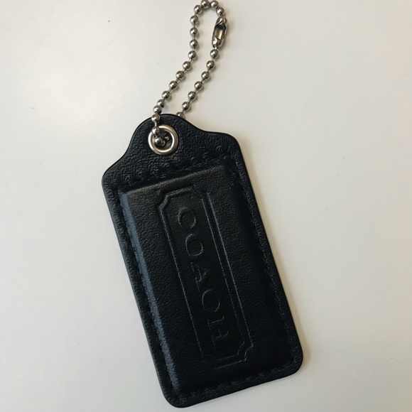 Coach Accessories - Coach Large Leather Hang Tag, Black / Silver